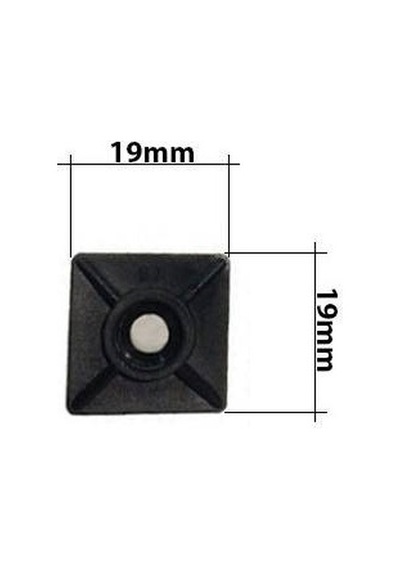Gwest Yapışkanlı Kroşe 19mm x 19mm - Siyah - 25 Adet
