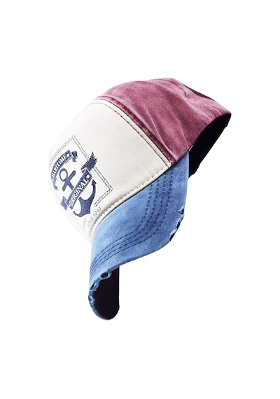 Tezzgelsin Unisex Pamuklu Maritime Orginal Eskitme Kep Şapka Lacivert Kırmızı