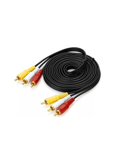 Koodmax 3 Metre 3rca To 3rca Kablo - Altın Uçlu , Kompozit Ses Ve Video Aktarım Kablosu