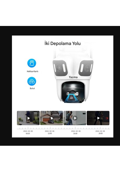 8k 16mp 8x Zoom Dış Mekan Kablosuz 360 Ip Kamera 3 Kameralı