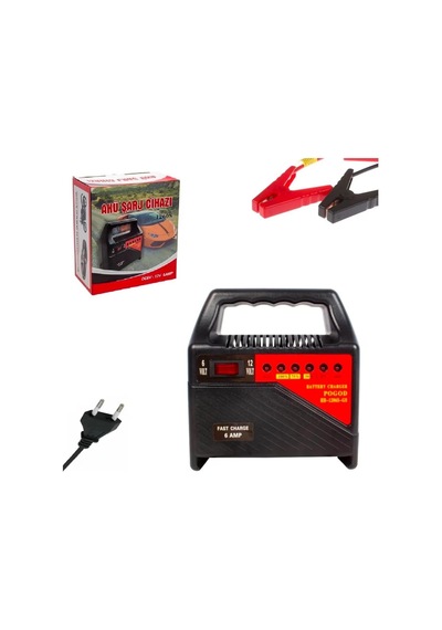 Tr Araç Motosiklet Uyumlu Akü Şarj Cihazı Dc 6v 12 Volt 6 Amper Hb-1260s-gs