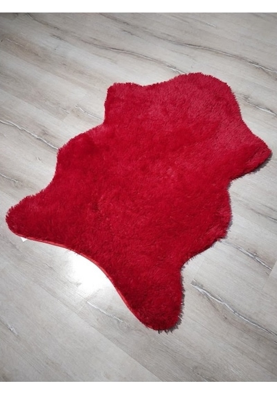 Yamalıhome Tavşan Tüyü Kırmızı 70 x 100 Cm Peluş Post Halı