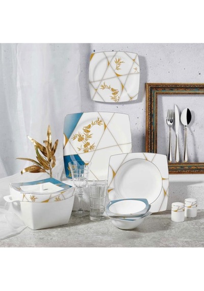 Korkmaz 60 Parça Bone Selection Kare Yemek Takımı A8454