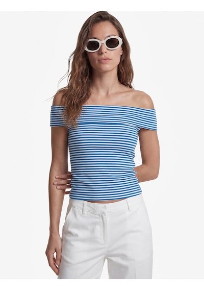 Koton Koton X Sibil Çetinkaya - Slim Fit Drape Detaylı Çizgili Omzu Açık Bluz Mavi Çizgili 6sak10105uk Koton Koton X Sibil Çetinkaya - Slim Fit Drape Detaylı Çizgili Omzu Açık Bluz Mavi Çizgili 6sak10105uk