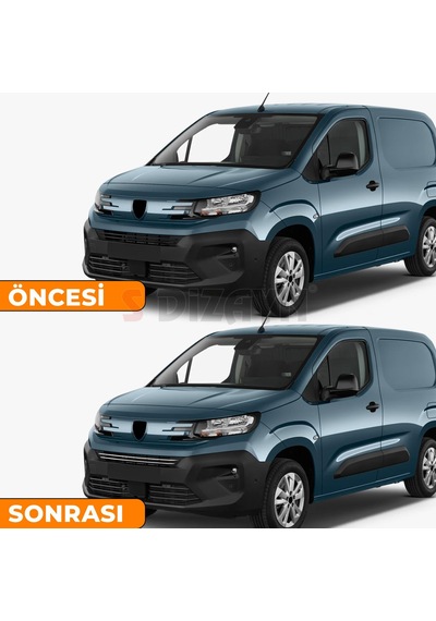 S-dizayn Peugeot Partner Makyajlı Krom Ön Tampon Çıtası 2 Prç 2023 Üzeri A+ Kalite