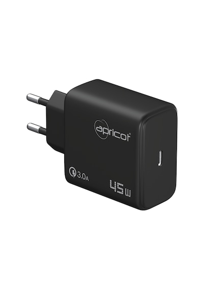 Apricot Apc-u445/b 45w Gan Siyah Hızlı Ev Şarj Adaptörü