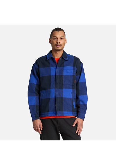 Timberland Fleece Lined Check Overshirt Erkek Gömlek-34631 Mavi