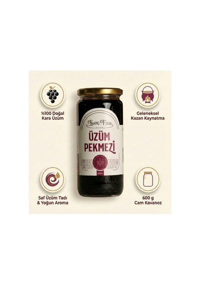 Doğal Üzüm Pekmezi 600 Gr - Şeker İlavesiz & Geleneksel Üretim - 841872367