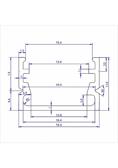 Led Profil Kanal Sıva Üstü 18x11mm Alüminyum 1mt. Aydınlatma Dekoratif Şerit Kanalı Armatür Lin Standart