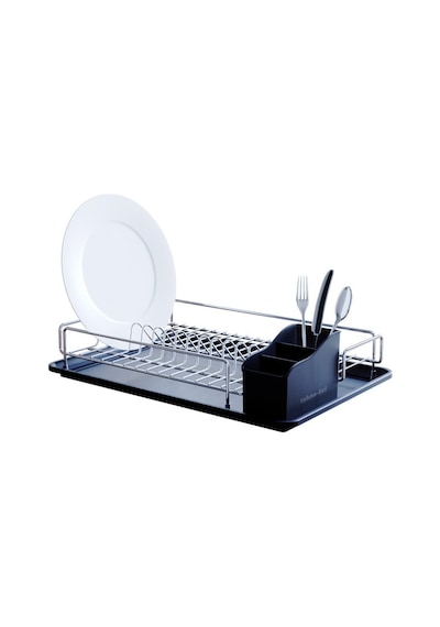 Teknotel Tek Katlı Tabaklık Bulaşıklık Krom+Siyah Kb006