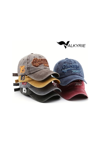 Valkyrie Vintage Baseball Şapka Unisex Ayarlanabilir Pamuk Spor Günlük Şapka Cap Siyah Siyah