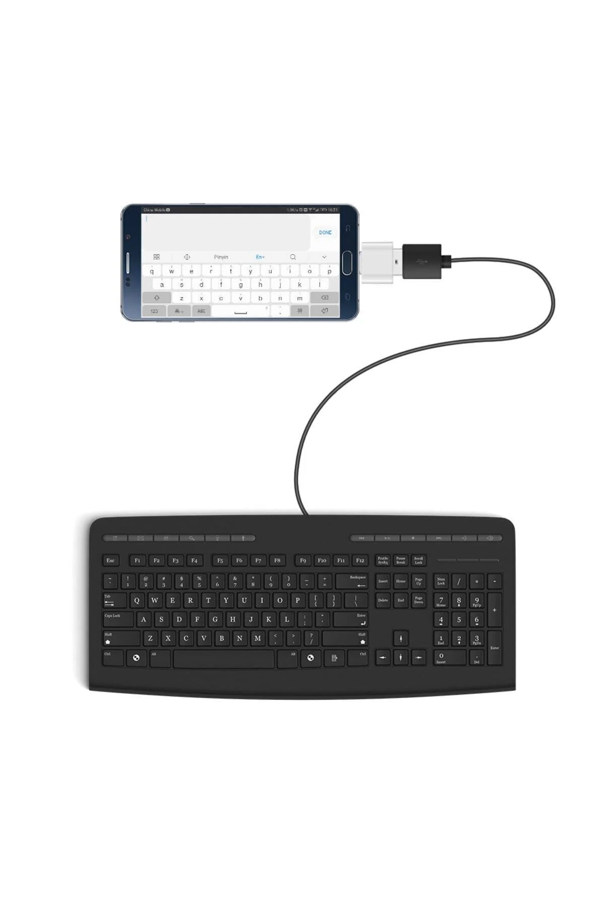 Yeni 2026 Usb Dişi To Type-c Erkek Dönüştürücü Otg Çevirici Dönüştürücü Adaptör Siyah