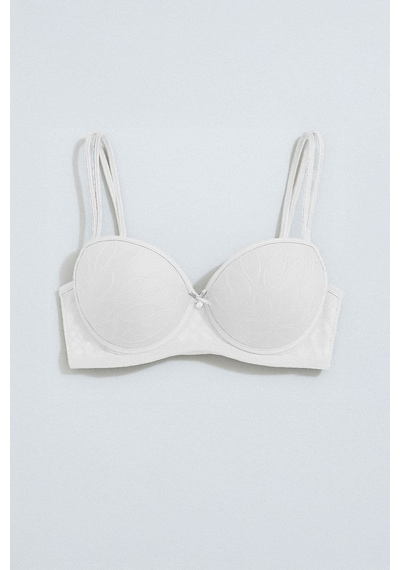 Pierre Cardin Dantelli Soft Push Up Sütyen Takım Sütlü Kahve Sütlü Kahverengi