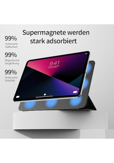 Apple Uyumlu iPad 11.nesil A16 11inç/10.nesil 10.9inç Ultra İnce Klavyeli Kılıf Mıknatıslı Manyetik Kilitlenen Kapak