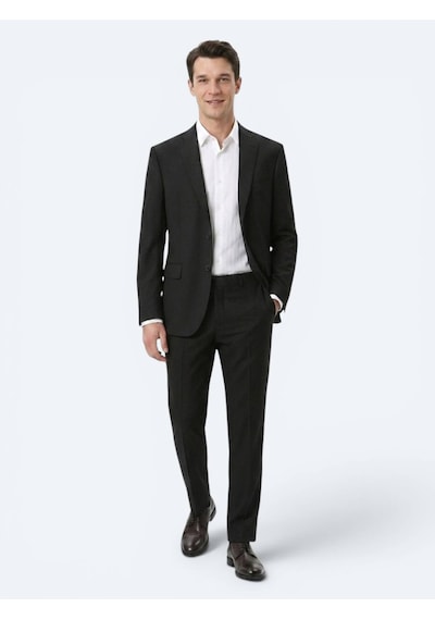 Kip Siyah Mikro Regular Fit Yün Karışımlı Takım Elbise Kip Siyah Mikro Regular Fit Yün Karışımlı Takım Elbise