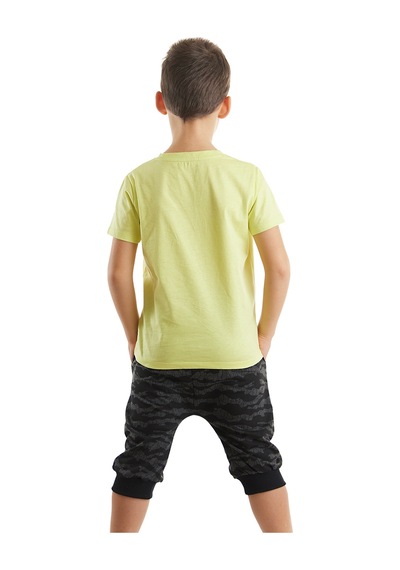 Denokids Sharks Erkek Çocuk Yazlık T-shirt Kapri Şort Takım