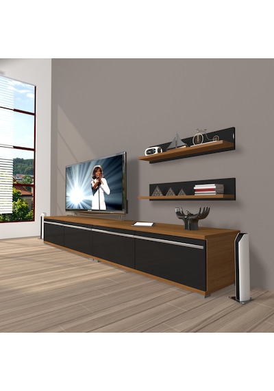 Decoraktiv Eko 200t Mdf Tv Ünitesi Tv Sehpası Ceviz - Siyah