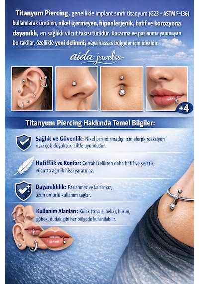 Yüksek Kalite G23 Buğday Zirkon Altın Titanyum 6 X 1.2 MM Labret Piercing Altın