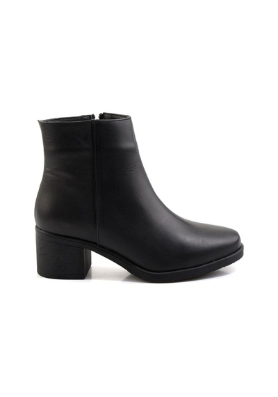 Bambi Siyah Hakiki Deri Kadın Bot & Bootie K02586082503 Siyah