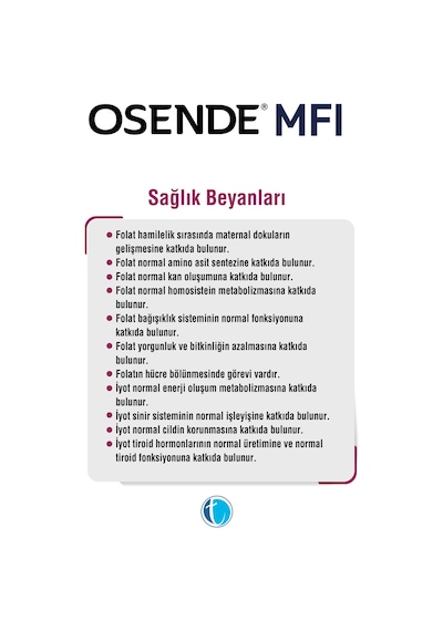 Osende Metilfolat Iyot 30 Tablet