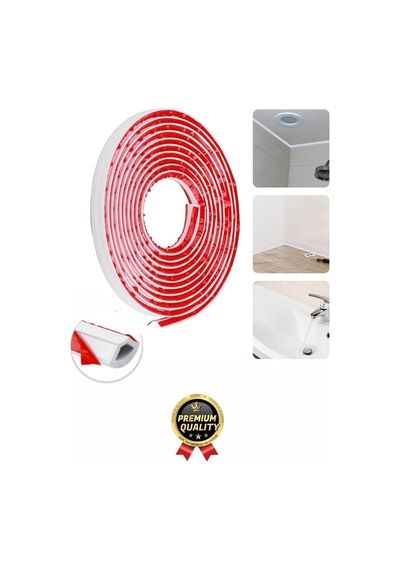 2 Adet Ultra Güçlü Dayanıklı Esnek Tezgah Mutfak Banyo Kendinden Yapışkanlı Su Bariyeri 2 Metre