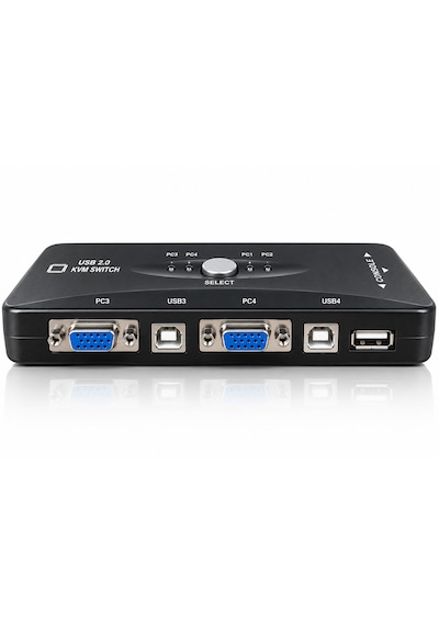 4 Port Usb Kvm Switch 4 Pc Tek Monitör Klavye Mouse Paylaştırıcı Vga Bağlantılı Usb 2.0 Bilgisayar Kontrol Cihazı