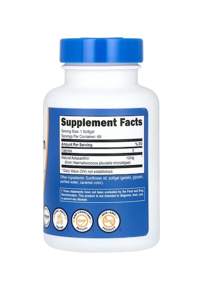 Nutricost Astaxanthin Antioxidants 12 Mg 60 Softgels