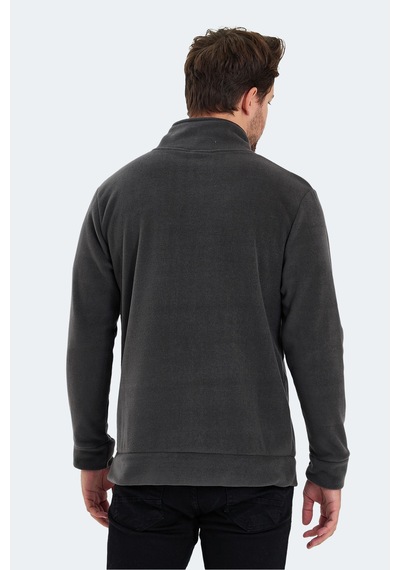 Slazenger Sansa 2 Li Set Erkek Fermuarlı Dik Yaka Cepli İndigo - Koyu Gri Polar İndigo - Koyu Gri