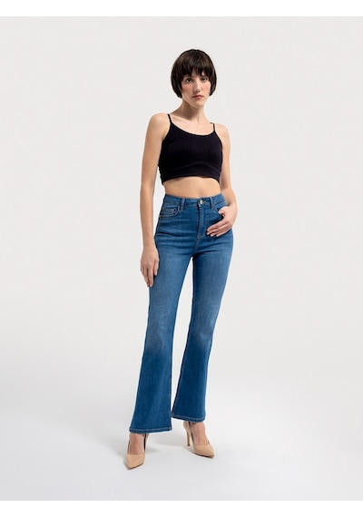 Flare Regular Fit Kadın Pantolon Denim