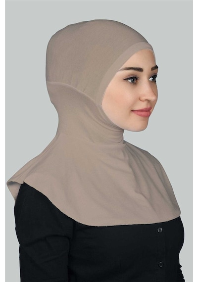 Altobeh Kadın Tesettür Pratik Boyunluklu Hijab - Sporcu Bone Açık Vizon