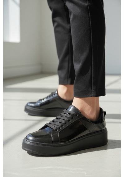 Fox Shoes V274728004 Siyah Kalın Tabanlı Spor Ayakkabı Sneakers Siyah
