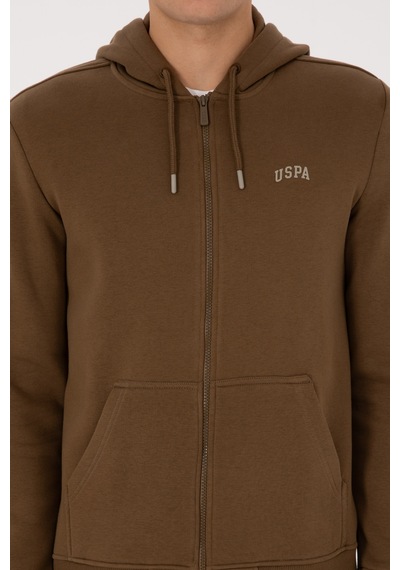 U.S. Polo Assn. Erkek Regular Fit Haki Şardonlu Örme Hırka 50313755-VR027