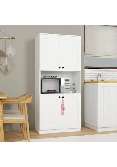 Lucas 4 Kapaklı Çok Amaçlı Dolap, Çok Amaçlı Banyo, Mutfak Ve Mikrodalga Fırın Dolabı - Beyaz Beyaz Lucas 4 Kapaklı Çok Amaçlı Dolap, Çok Amaçlı Banyo, Mutfak Ve Mikrodalga Fırın Dolabı - Beyaz Beyaz