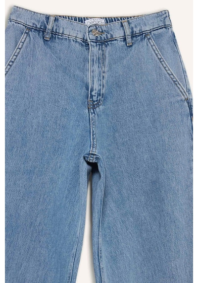 DeFacto Carrot Fit Beli Lastikli Bilek Boy Jean Yıkamalı Pantolon E1686AX25SMNM85