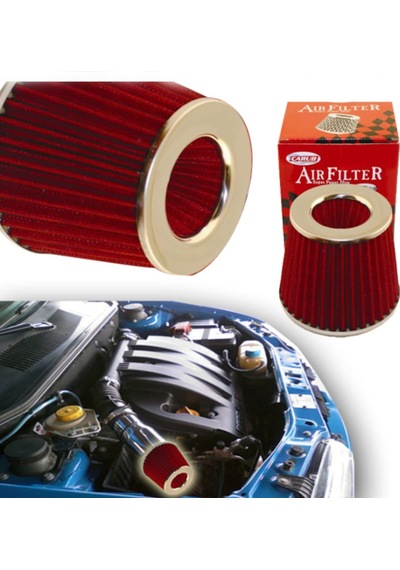 Carub Ses ve Perans  Açık Hava Filtresi +6 Hp Kırmızı Aparatlı Üniversal (00) (ŞüsCarOto Aksesuar)