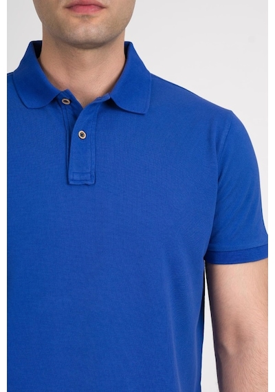 Taş Yıkama Regular Fit Lacost Kumaş Polo Yaka Pamuklu Erkek T-Shi
