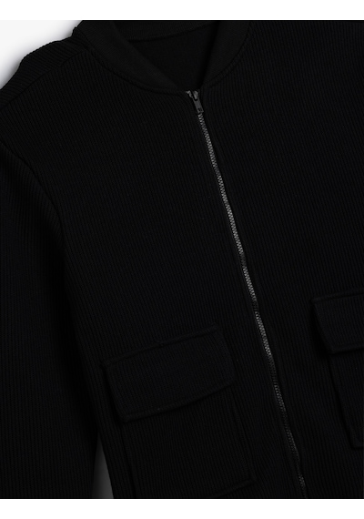 Koton Oversize Ceket Fermuarlı Kapaklı Cep Detaylı Pamuk Karışımlı Siyah 5wam50024mk Siyah Koton Oversize Ceket Fermuarlı Kapaklı Cep Detaylı Pamuk Karışımlı Siyah 5wam50024mk Siyah