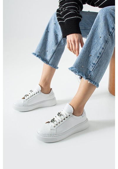 Dericia Shoes Icon Hakiki Deri Günlük Rahat Kadın Sneaker Beyaz