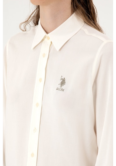 U.S. Polo Assn. Kadın Beyaz Uzun Kollu Gömlek 50316429-VR256