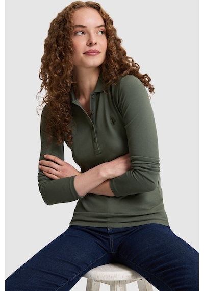 U.S. Polo Assn. Kadın Yeşil Basic Sweatshirt 50326760 Vr017 Cımen Yesılı