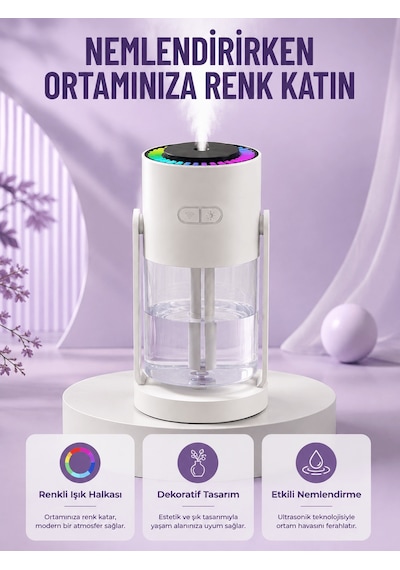 Sessiz Hava Nemlendirici Renkli Gece Işıklı Otomatik Kapanma Özel