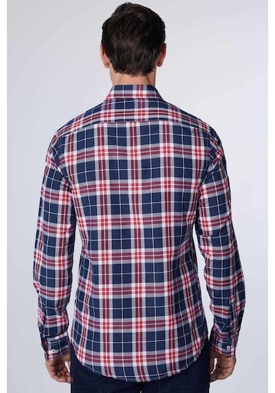 Tudors Slim Fit Uzun Kollu Düğmeli Yaka Kareli Pamuklu Kolay Ütü Erkek Gömlek-30923-çok Renkli Çok Renkli