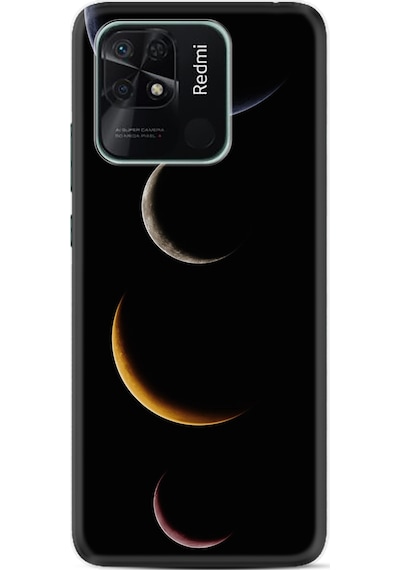 Xiaomi Redmi Poco C40 Kılıf Resimli Desenli Silikon Platinium Series Gezegenler 1901
