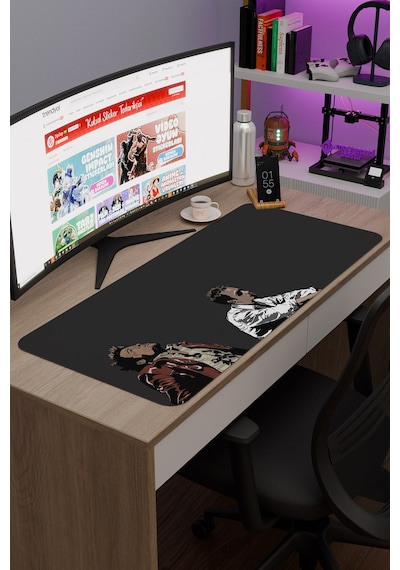 Fight Club Dövüş Kulübü Film V5 90x40 Xxl Gaming Kauçuk Kaymaz Taban Mouse Pad Fare Altlığı