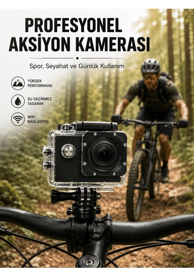 Shnstore Profesyonel Çekimler İçin 4k Ultra Hd Wifi Spor Kamerası Shntknd0720