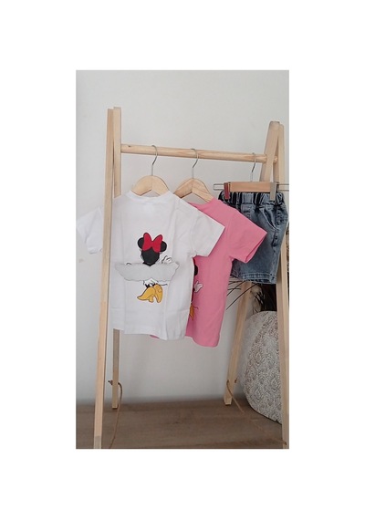 Azra Kanatlı Kot Şortlu Takım Pembe