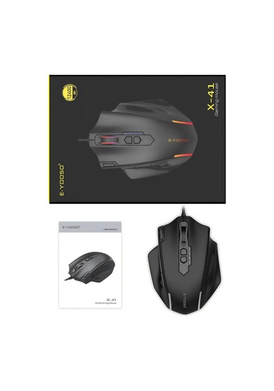 X41 Rgb Oyuncu Mouse 12400 Dpı Kablolu Gaming Mouse 11 Tuşlu Standart