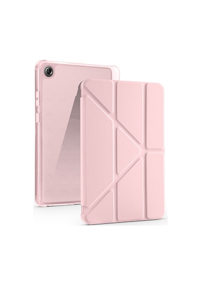 Maks Technology Lenovo Tab One 8.7 Tb-305fu Kılıf Mkst Tri Folding Kalem Bölmeli Standlı Kılıf - Rose Gold Tablet Kılıfı