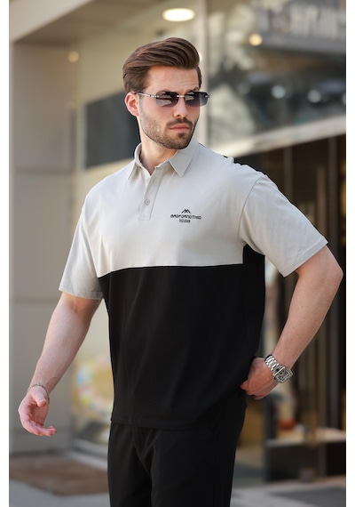 Madmext Siyah Polo Yaka Erkek Tişört E7116 Siyah