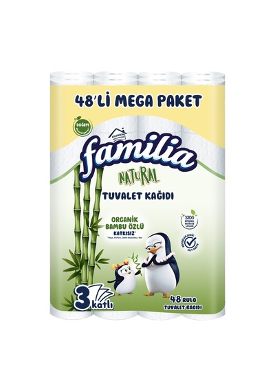 Familia Tuvalet Kağıdı 48'li - Organik Bambu Özü İçeren Akıllı Seçim Tarı